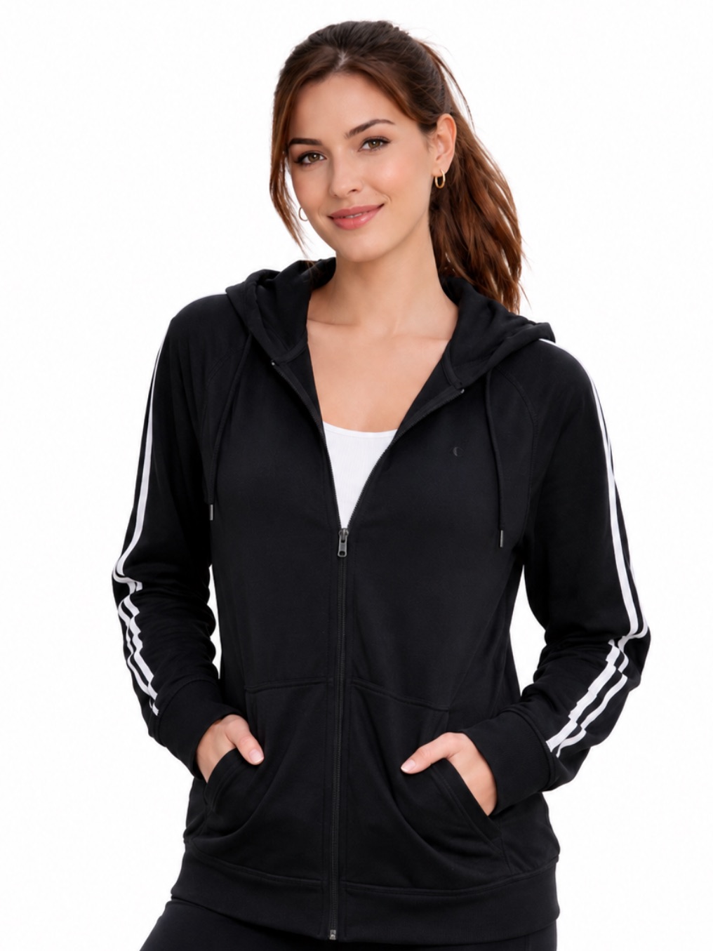 Champion Black Full-Zip Lightweight Hoodie Jacket Women’s L